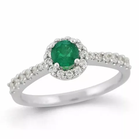 Smaragd briljantring i 14 karat guld 0,35 ct 0,31 ct
