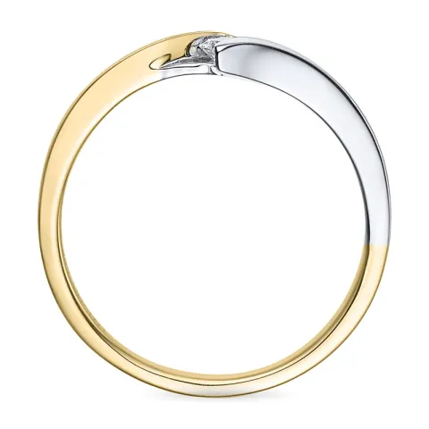 smal diamant ring i 14  karat guld- och vitguld 0,051 ct