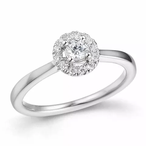diamantring i 14  karat vitguld 0,25 ct