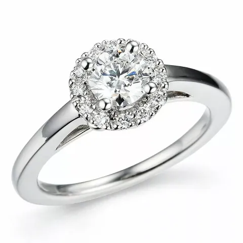 briljantring i 14 karat vitguld 0,52 ct 0,13 ct