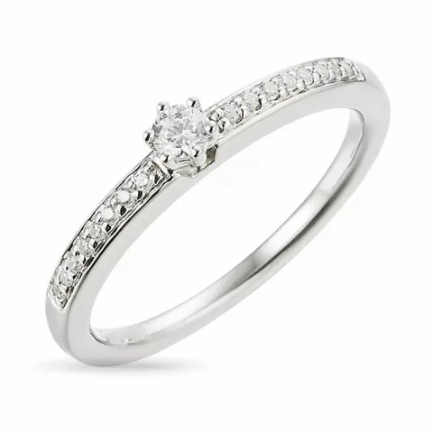 diamant ring i 14  karat vitguld 0,09 ct 0,076 ct
