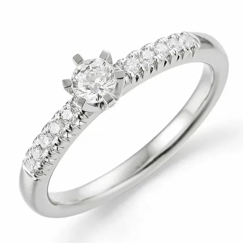 vit diamant ring i 14  karat vitguld 0,18 ct 0,12 ct