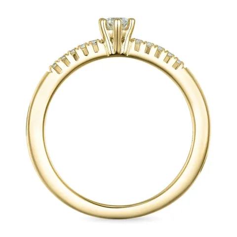 äkta  diamant guld ring i 14  karat guld 0,11 ct 0,06 ct