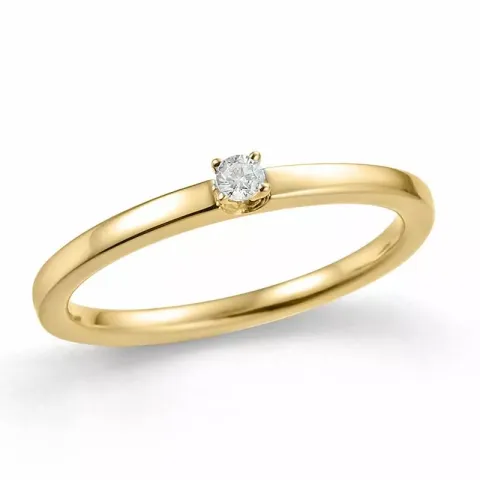 Kollektionsprov diamant guldring i 14 karat guld 0,057 ct
