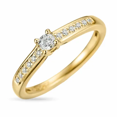 diamant ring i 14  karat guld 0,1 ct 0,056 ct