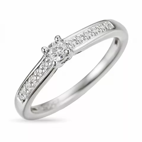 diamant ring i 14  karat vitguld 0,1 ct 0,056 ct