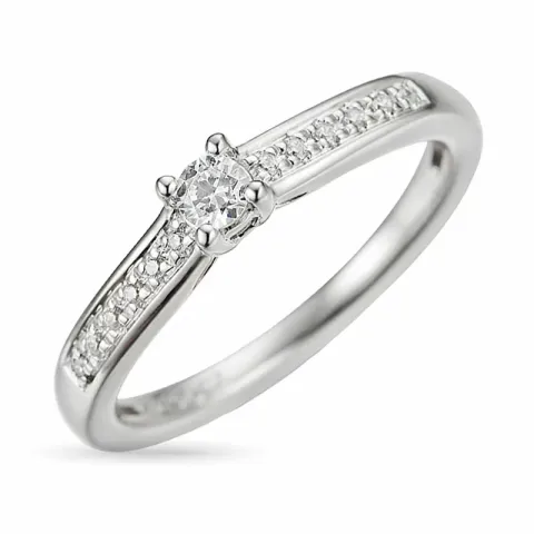 diamant ring i 14 karat vitguld 0,1 ct 0,056 ct