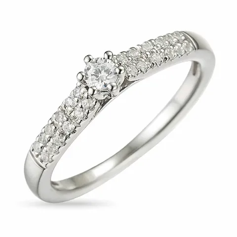 diamant ring i 14 karat vitguld 0,10 ct 0,12 ct
