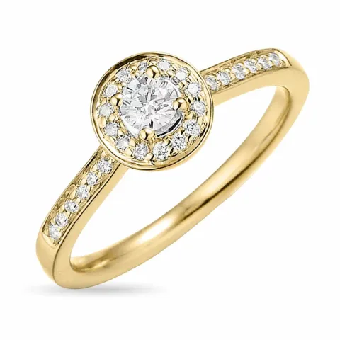 diamantring i 14  karat guld 0,34 ct