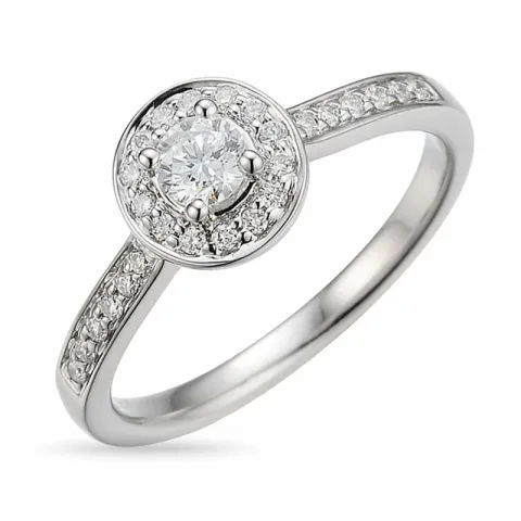 diamantring i 14  karat vitguld 0,34 ct