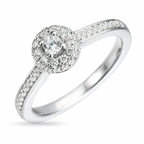 diamantring i 14 karat vitguld 0,40 ct