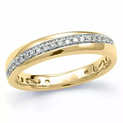 diamant ring i 14  karat guld- och vitguld 0,122 ct