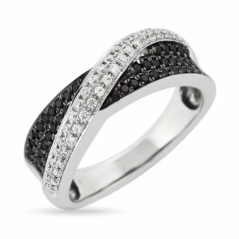 sort diamant vitguldsring i 14  karat vitguld 0,23 ct 0,3 ct