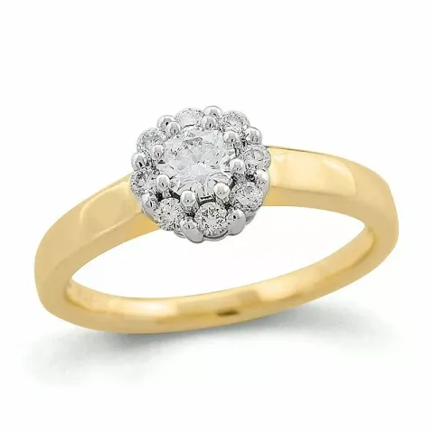 Rund diamantring i 14  karat guld 0,26 ct 0,24 ct