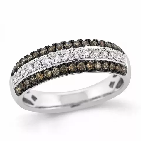 sort diamant ring i 14  karat guld- och vitguld 0,225 ct 0,32 ct