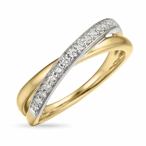 diamantring i 14 karat guld- och vitguld 0,19 ct