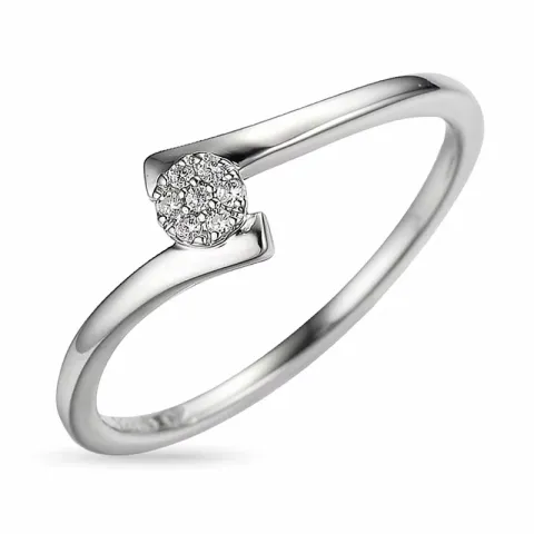 diamantring i 14  karat vitguld 0,03 ct