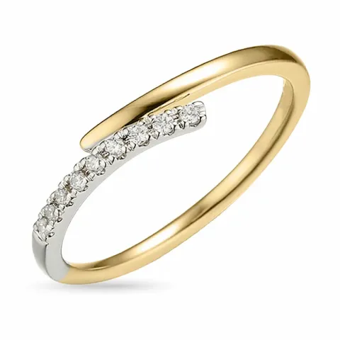 diamantring i 14 karat guld- och vitguld 0,06 ct