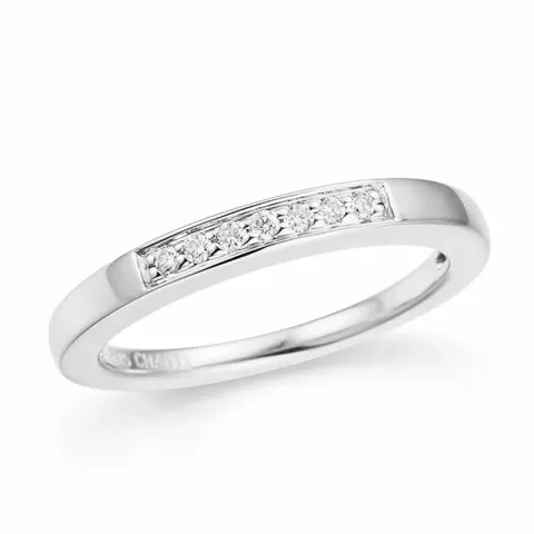 Smal diamant vitguldsring i 14  karat vitguld 0,07 ct