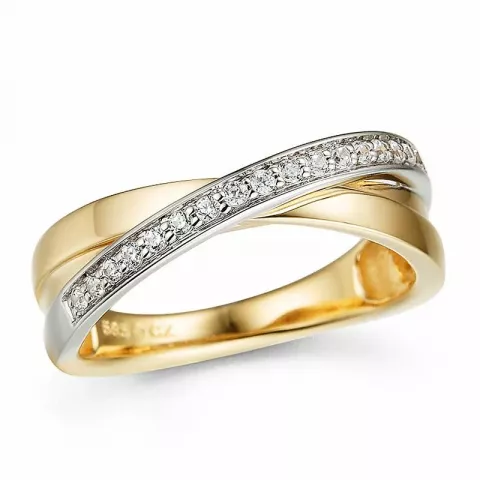 diamant ring i 14  karat guld- och vitguld 0,16 ct