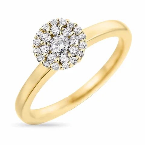 rund diamant guld ring i 14  karat guld 0,11 ct 0,192 ct