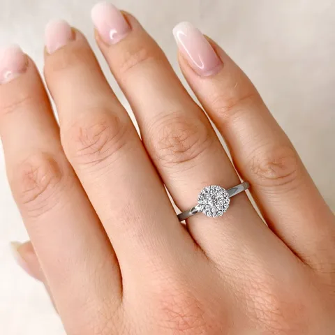 rund diamant ring i 14  karat vitguld 0,11 ct 0,192 ct