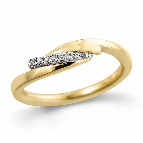 diamant ring i 14 karat guld- och vitguld 0,038 ct