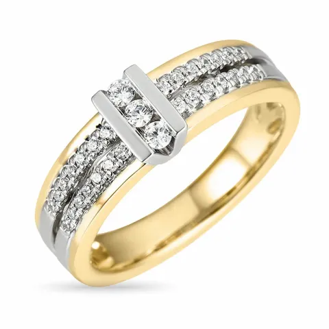 diamant ring i 14 karat guld- och vitguld 0,257 ct