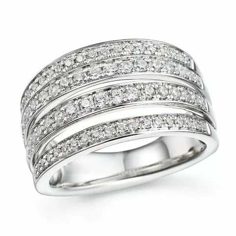 diamantring i 14  karat vitguld 0,76 ct