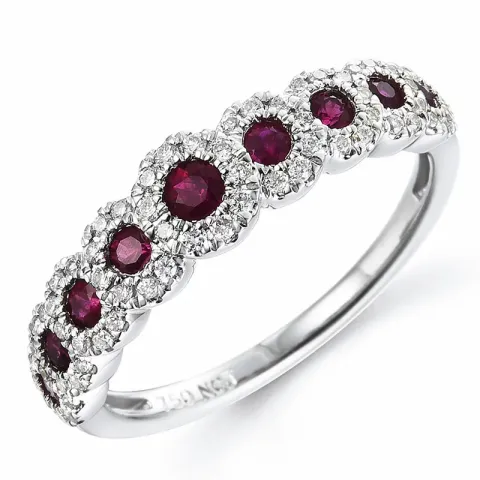 rubin diamantring i 14 karat vitguld 0,46 ct 0,23 ct