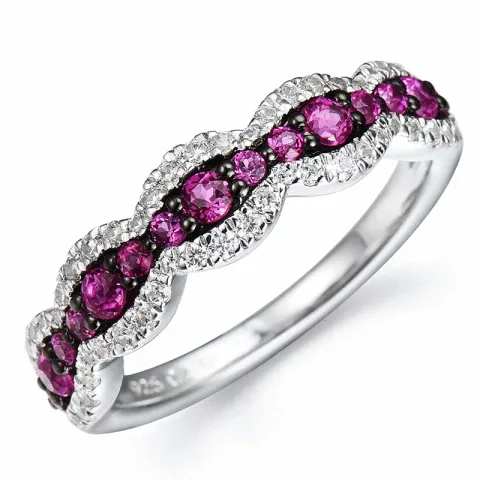 rubin diamantring i 14 karat vitguld 0,58 ct 0,34 ct