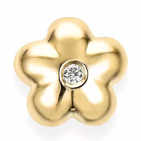 blommor diamantberlocker i 14  carat guld 0,02 ct