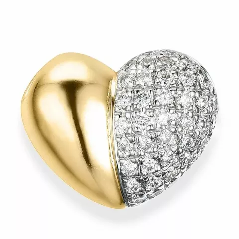 hjärta diamantberlocker i 14  carat guld- och vitguld 0,32 ct