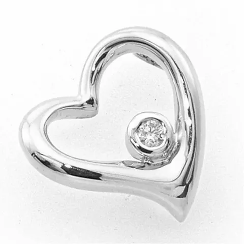 hjärta diamantberlocker i 14 carat vitguld 0,03 ct