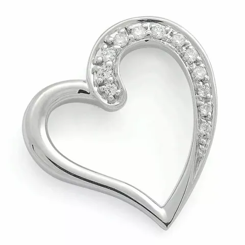 hjärta diamantberlocker i 14 carat vitguld 0,08 ct