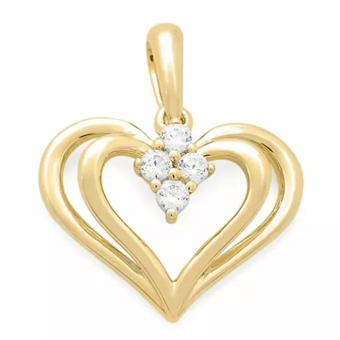 hjärta diamantberlocker i 14 carat guld 0,12 ct