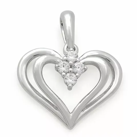 hjärta diamantberlocker i 14 carat vitguld 0,12 ct