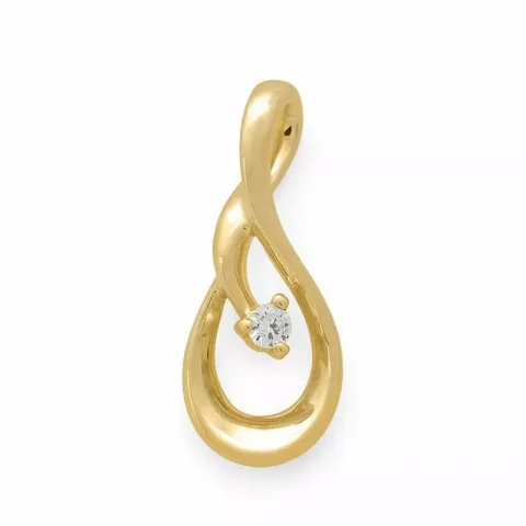 abstrakt diamantberlocker i 14  carat guld 0,03 ct