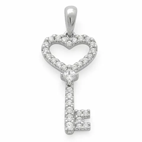 nyckel diamantberlocker i 14 carat vitguld 0,21 ct