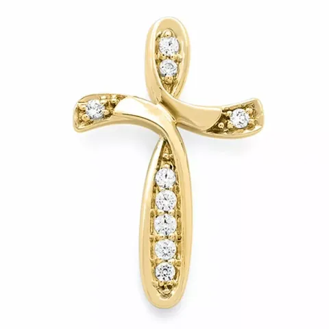 kors diamantberlocker i 14 carat guld 0,10 ct