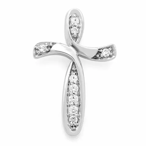 kors diamantberlocker i 14 carat vitguld 0,10 ct