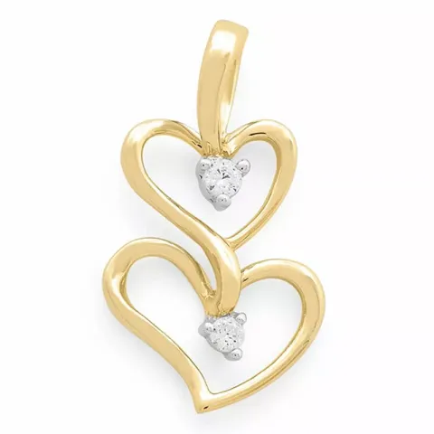 hjärta diamantberlocker i 14  carat guld- och vitguld 0,06 ct