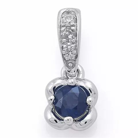 safir diamantberlocker i 14  carat vitguld 0,23 ct 0,03 ct
