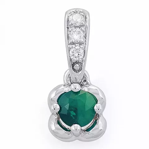 smaragd diamantberlocker i 14  carat vitguld 0,03 ct 0,20 ct