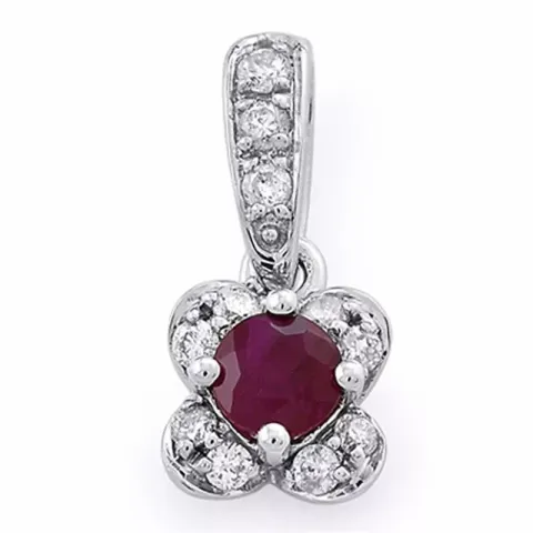 äkta rubin diamantberlocker i 14 carat vitguld 0,11 ct 0,23 ct