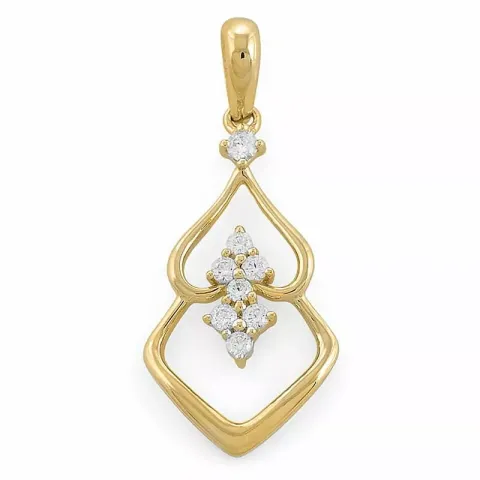 abstrakt diamantberlocker i 14  carat guld 0,18 ct