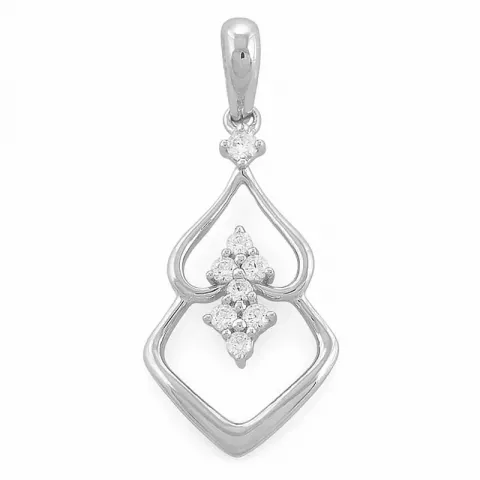 Trendig abstrakt diamantberlocker i 14  carat vitguld 0,18 ct