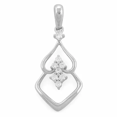 Trendig abstrakt diamantberlocker i 14 carat vitguld 0,18 ct