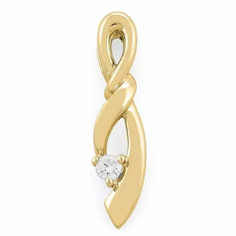 abstrakt diamantberlocker i 14 carat guld 0,03 ct