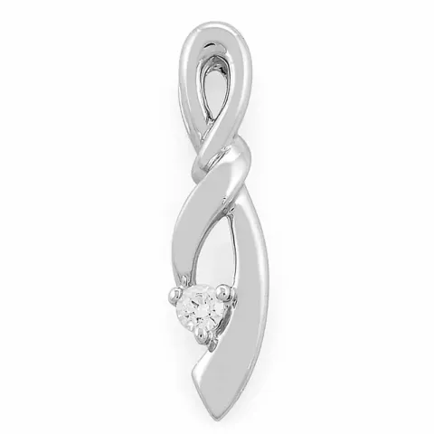 abstrakt diamantberlocker i 14 carat vitguld 0,03 ct